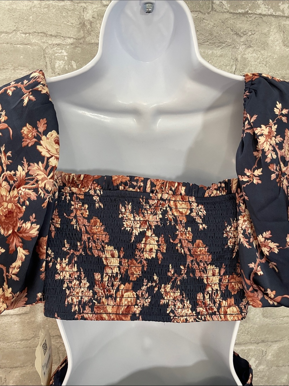 Altar'd State Annmarie Navy/Brown Floral Cutout Dress - Picture 4 of 10